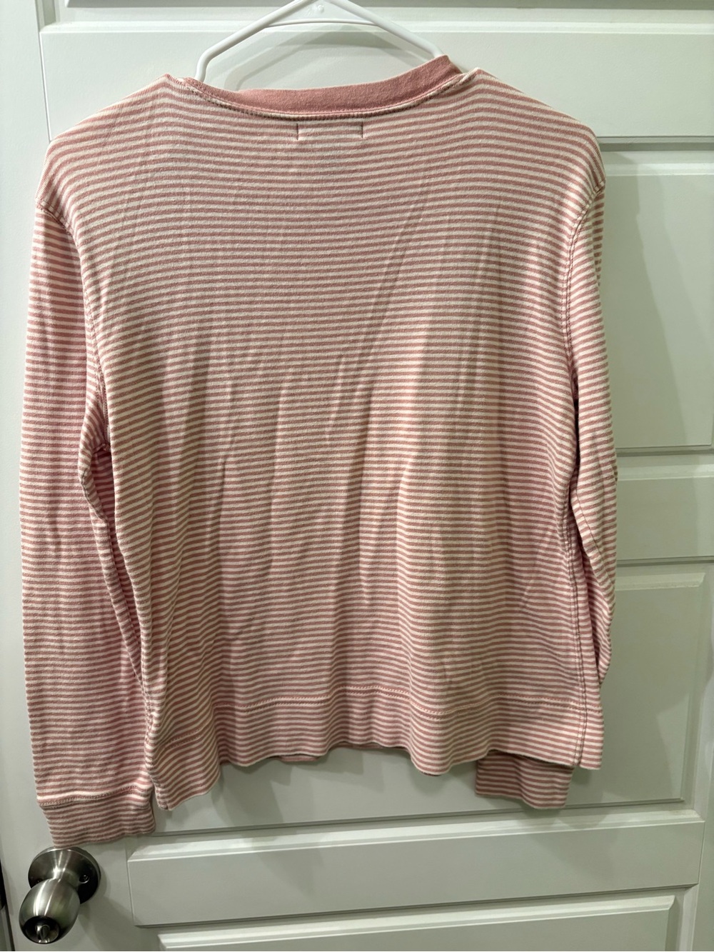 Lauren Ralph‎ Lauren Pink Striped Long-Sleeve Top with Shoulder Buttons - Picture 3 of 3